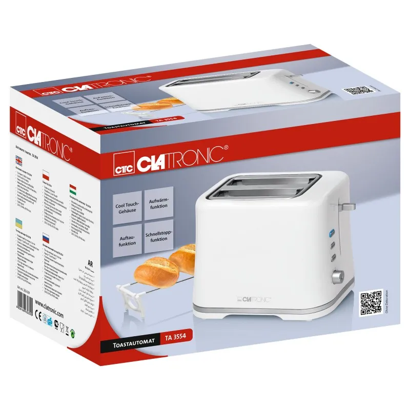 Тостер Clatronic TA 3554 White/Silver